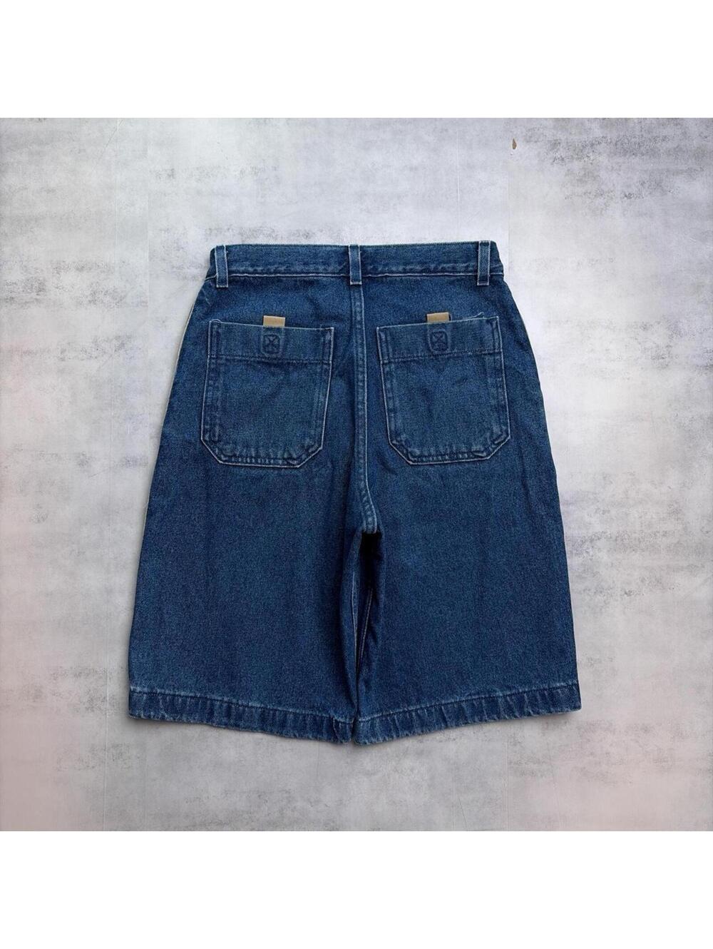 Y2K Blue Class Club Grunge Baggy Skater Denim Jorts